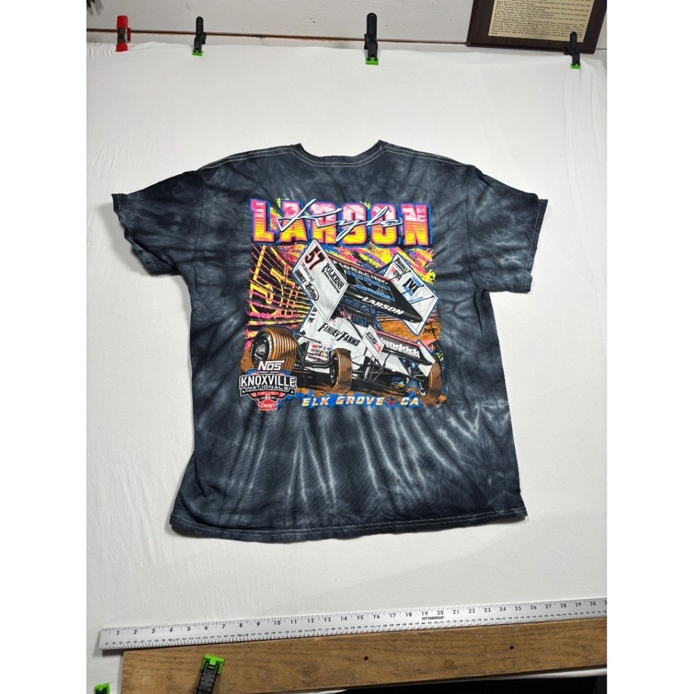 Colortone Kyle Larson NOS Knoxville Nationals Tie Dye T Shirt XL Racing Gray